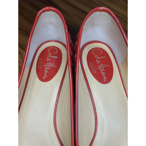 Cole Haan Women's Cherry Red Woven Loafers - Picture 4 of 4